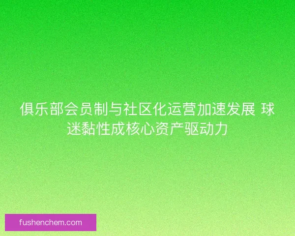 俱乐部会员制与社区化运营加速发展 球迷黏性成核心资产驱动力
